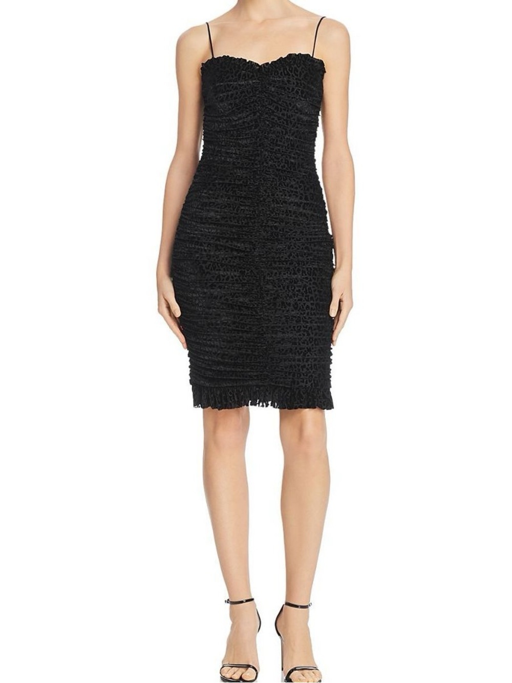 Rebecca Vallance Laurent Ruched Velvet Leopard Dress